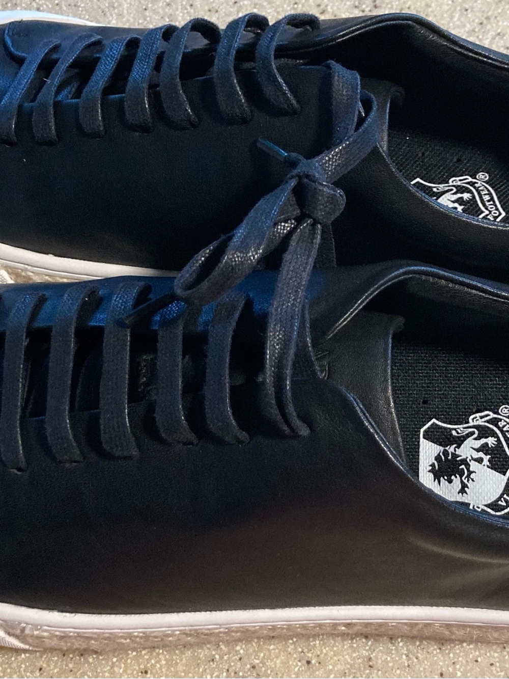 Men's Black Low-Top Athletic Sneakers with White Sole